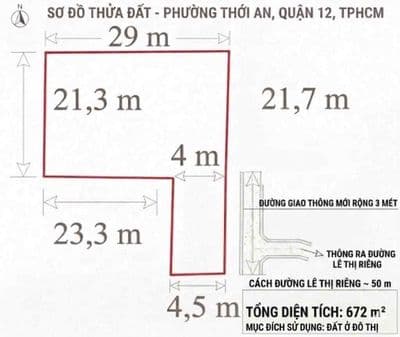 672m2, đất ngay đường Lê Thị Riêng, Q12. giá chốt 17đ.