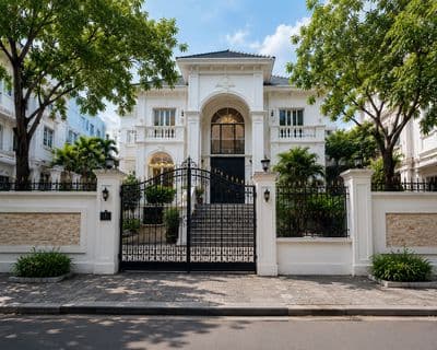 Villa mặt tiền gần tú xương – quận 3 –20x15 trệt 3 lầu