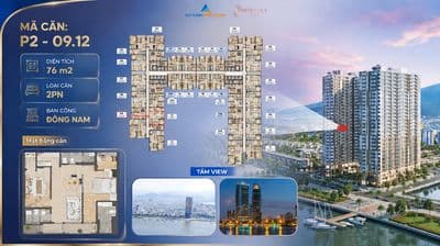 BÁN CĂN HỘ PENINSULA ĐÀ NẴNG 76M² – TẦNG 9 – VIEW ĐÔNG NAM