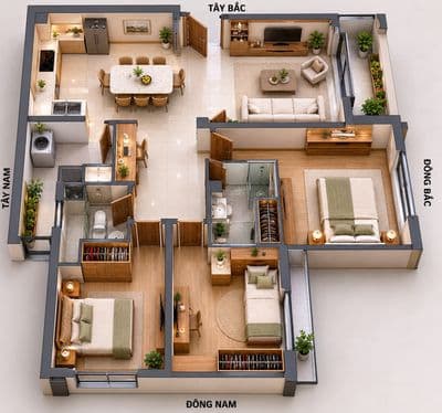 Chính chủ cho thuê căn hộ lầu 4, 95m2, 3PN, 2WC, 1 balcon, 1 sân phơi