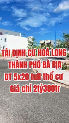 Bán đất tái định cư hòa long thành phố bà rịa vũng tàu