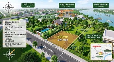 Chính chủ gửi bán lô biệt thự gần chợ lái thiêu đường nhựa 8m, thổ cư