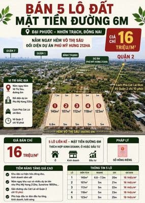 Bán lô đất vàng thổ cư ngay khu dự án đại phước 1 về q.2 chỉ 5 phút