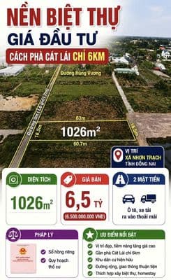 Bán lô đất biệt thự 1 xẹt hùng vương kế bên đường cầu phú mỹ 2