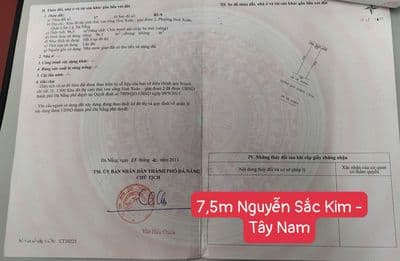 Chính chủ bán đất đường 7,5m Nguyễn Sắc Kim - Hòa Xuân - H.Tây Nam