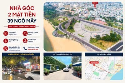 Chính chủ bán Nhà 2 mặt tiền 39 Ngô Mây, Quy Nhơn Nam (Biển Quy Nhơn)