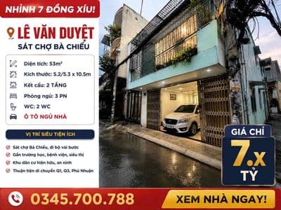 Nhà 53m² | HXH Lê Văn Duyệt | 5.2x10.6m| 2 Tầng 3PN 2WC | 7.2₫ (TL)