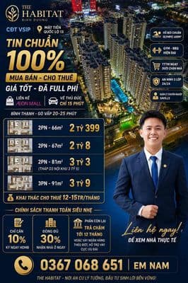 MUA BÁN CHO THUÊ GIÁ TỐT THE HABITAT 2PN 2ty659