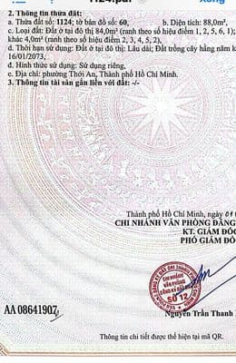 chủ ngộp bán gấp lô đất 88m đường tx 52 phường thạnh xuân