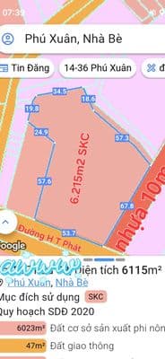 Bán 6,215m2 đất (SKC) có 1000m2 kho, 2MT Huỳnh Tấn Phát, Nhà Bè