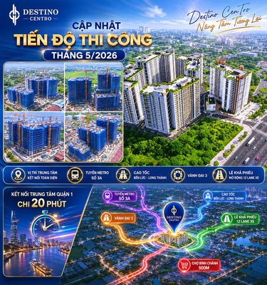 Căn hộ 2PN - 1WC Destino Centro - Thanh toán (300 triệu) ký HĐMB