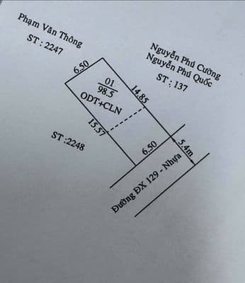 bán đất 98m² gần khu du lịch Đại Nam