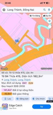 bán đất mặt tiền đường cầu xe xã Lộc an Long thành