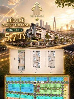 HOT NHẤT THE GREENERY 2 – CĂN LIỀN KỀ 2 MẶT THOÁNG CHỈ 5,7 TỶ