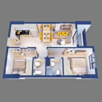 BÁN CĂN 2PN (54m2) TẦNG 15, BLOCK B - VIEW HỒ BƠI, YÊN TĨNH, KHÔNG BỤI