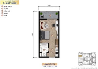 CĂN STUDIO / 33.3M2 CĂN HỘ S-LIGHT TOWER - NHẬN BOOKING 50TR/VỊ TRÍ