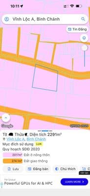 Quỹ đất hiếm kdc vĩnh lộc a – 2.290m² – ngang 50m – chỉ 10 triệu/m²
