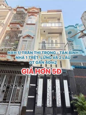 HXH 1/ TRẦN THỊ TRỌNG GIÁP CHỢ PHẠM VĂN BẠCH - NHÀ 1 TRỆT 3 LẦU - DT