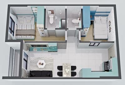 Cần Bán 2PN - 2WC 2,39 Tỷ Khu Phức Hợp Bcons City LH ***