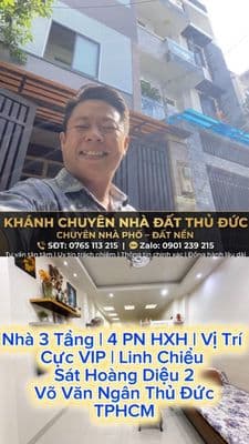 SÁT VINCOM LINH CHIỂU VÕ VĂN NGÂN THỦ ĐỨC – HXH – 3 TẦNG – 4PN