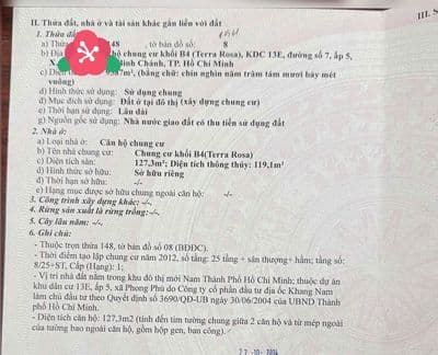 Chính chủ cần bán gấp căn hộ 127m2 , thiết kế 3PN, sổ hồng, giá rẻ