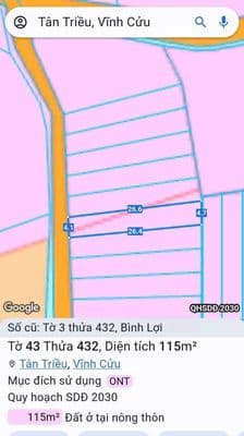 Chỉ cần 350 triệu cho 115m2 đất thổ cư full. Xây tự do, đường xe ô tô