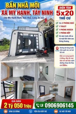 BÁN NHÀ MỚI giá rẻ xã Mỹ Hạnh Nam - Đức Hoà