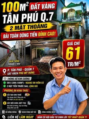 61TR/M 2MT NGANG 5m XÂY CHDV TÂN PHÚ Q7 LIỀN KỀ PHÚ MỸ HƯNG