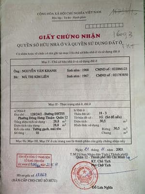 Chính chủ cần bán nhà nhỏ 1 trệt 1 lầu miễn trung gian