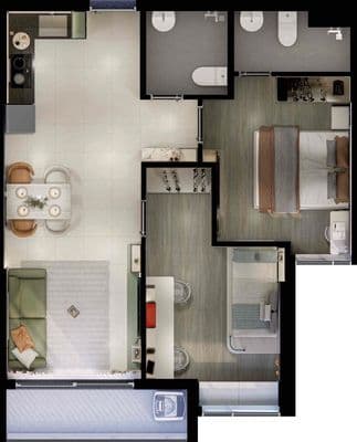 Bcons NewSky _ 2PN-2WC_ 65m2 - TẶNG 1,5 CHỈ VÀNG-Quốc Lộ 13-TPHCM