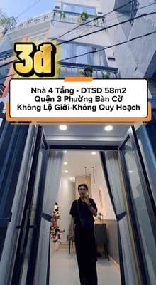 Nhà 4 Tầng SHR Quận 3 - Hoàn Công Đủ - Không Quy Hoạch Không Lộ Giới
