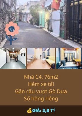 Chỉ 3,8 tỷ - Bán căn nhà đẹp mới xây - 76m2 - Gần Cầu Vượt Gò Dưa