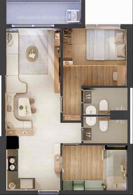 căn hộ 2pn-2wc thanh toán chỉ 140tr