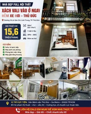 Xách Vali Vào Ở Ngay – Nhà Đẹp Linh Trung – 3pn