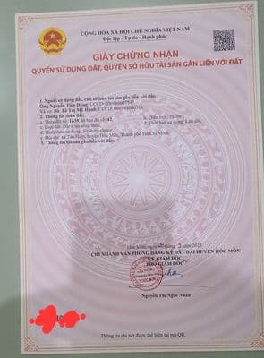 TÔI CHÍNH CHỦ CẦN BÁN 75 M ĐẤT THỔ CƯ 1/TÂN HIỆP 18