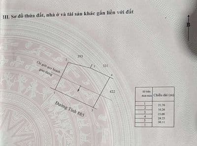 Đất mặt tiền quốc lộ 885
