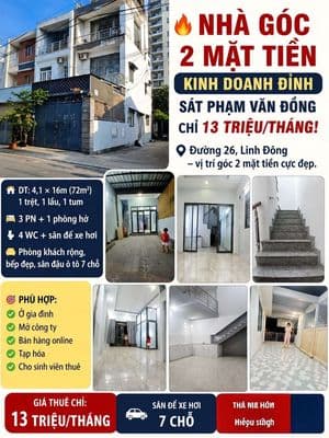 Nhà Đẹp Đg 26 Linh Đông – 3PN, .Sân Rộng, Dọn Vào Ở Ngay!