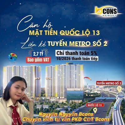 Chung cư Bcons NEW sky ngay trạm metro 100 m- công viên rộng đáng sống
