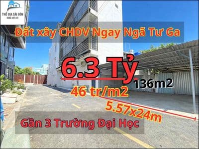 Đất 5.57x24m 136m2 thổ cư gần 4 trường Đại Học phù hợp xây CHDV