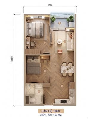 Căn hộ cao cấp Sun Group S-Light, khu Ero Villa 2, 2PN 60m2, Giá 2.9tỷ