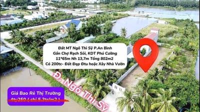 Hơn 800m2 đất MT Ngô Thì Sỹ Có rào kiên cố-giá đtu