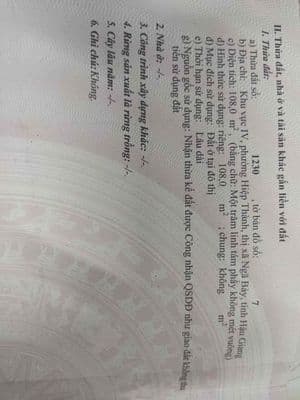 Bán đất khu dân cư hiệp thành ngã bảy