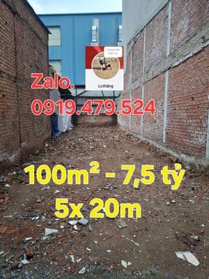 7,5 Đ.100M2 THỔ CƯ 5X 20M VUÔNG VỨC HẺM Ô TÔ Đ. LÊ TRỌNG TẤN-TÂN PHÚ