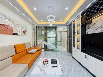 Nhà đẹp Đông Hưng Thuận Q12, 64m², 5 tầng, thang máy, hẻm ô tô 11m, 8.