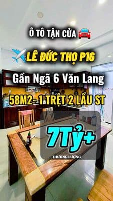 GẦN CITYLAND-58M2-4 TẦNG/4PN - LÊ ĐỨC THỌ- HẺM XE HƠI 8M - CHỈ 7T+