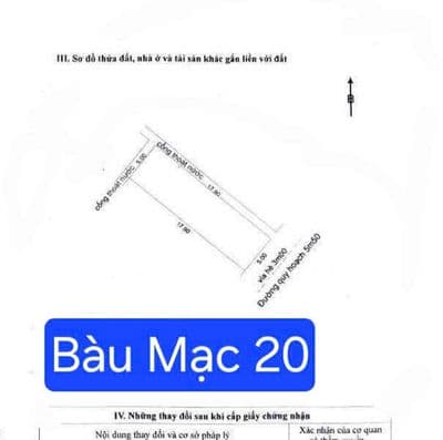 BÁN ĐẤT BÀU MẠC 20 – Kẹp lối thoát hiểm 1m - ĐỐI DIỆN CÔNG VIÊN