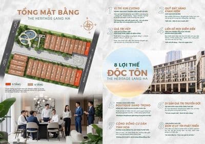 Bán Liền kề The Heritage Láng Hạ 110m2, 7 tầng, view công viên