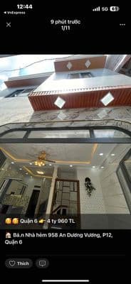 Nhà Bán Võ Văn Kiệt Q6 37m2 1 lầu nhà đẹp ở liền 3.9 Tỷ TL