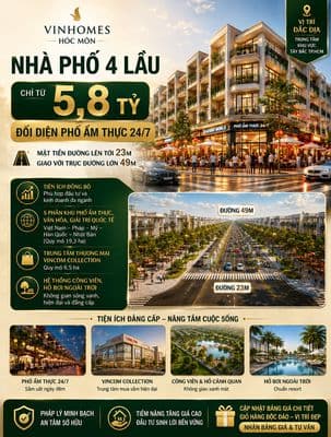 Nhà phố 4 lầu-đối diện ẩm thực quốc tế.