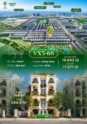 Song lập Vịnh Xanh Vinhomes Ocean park số siêu đẹp giá tốt